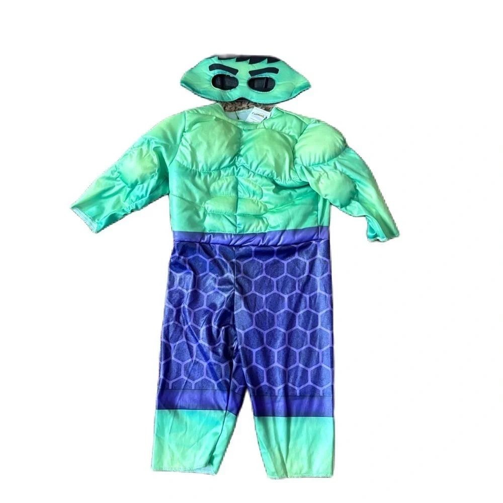 Marvel Spidey and His Amazing Friends Hulk Green Costume 2T Eye Mask Halloween